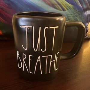Rae Dunn Black 'Just Breathe' Mug